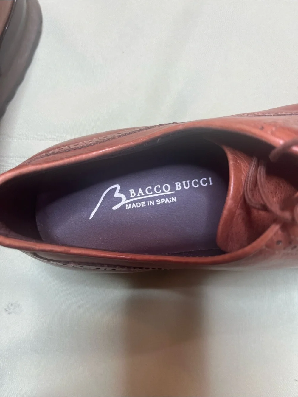 Bacco Bucci Cognac Brown Leather Oxford Shoes